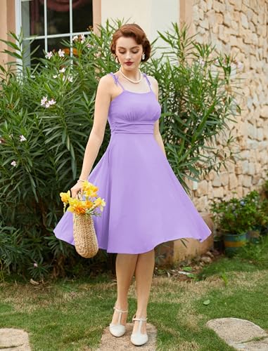 Image of Belle Poque Women's Spaghetti Strap Midi Vintage Tea Party Dress | Belle Poque Women's Spaghetti Strap Midi Vintage Tea Party Dress,A-line,Cocktail Dress,Graduation Homecoming Dress