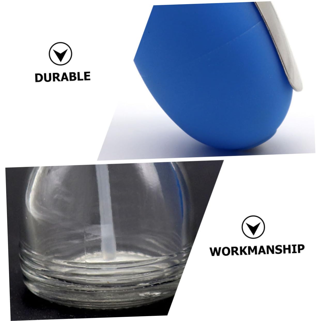 Botella Pulverizadora de Vidrio Azul para Cosméticos y Perfume en Polvo, Recargable, Fácil de Limpiar, para Hogar y Viaje