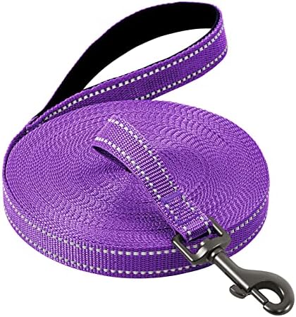 Demigreat Schleppleine für Hunde, 3m / 5m / 10m / 15m / 20m Robuste Lange Hundeleine Reflektierend Trainingsleine mit Gepolsterter Griff und handschlaufe, Ausbildungsleine für Klei