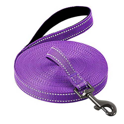 Demigreat Schleppleine für Hunde, 3m / 5m / 10m / 15m / 20m Robuste Lange Hundeleine Reflektierend Trainingsleine mit Gepolsterter Griff und handschlaufe, Ausbildungsleine für Kleine bis Große Hunde