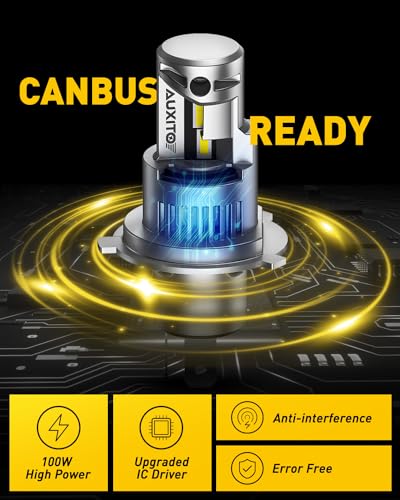 Image of AUXITO H4 Fog Light Bulb, 900% Brightness, CSP LED Chips Fog Lamps Replacement, Play and Plug, Pack of 2