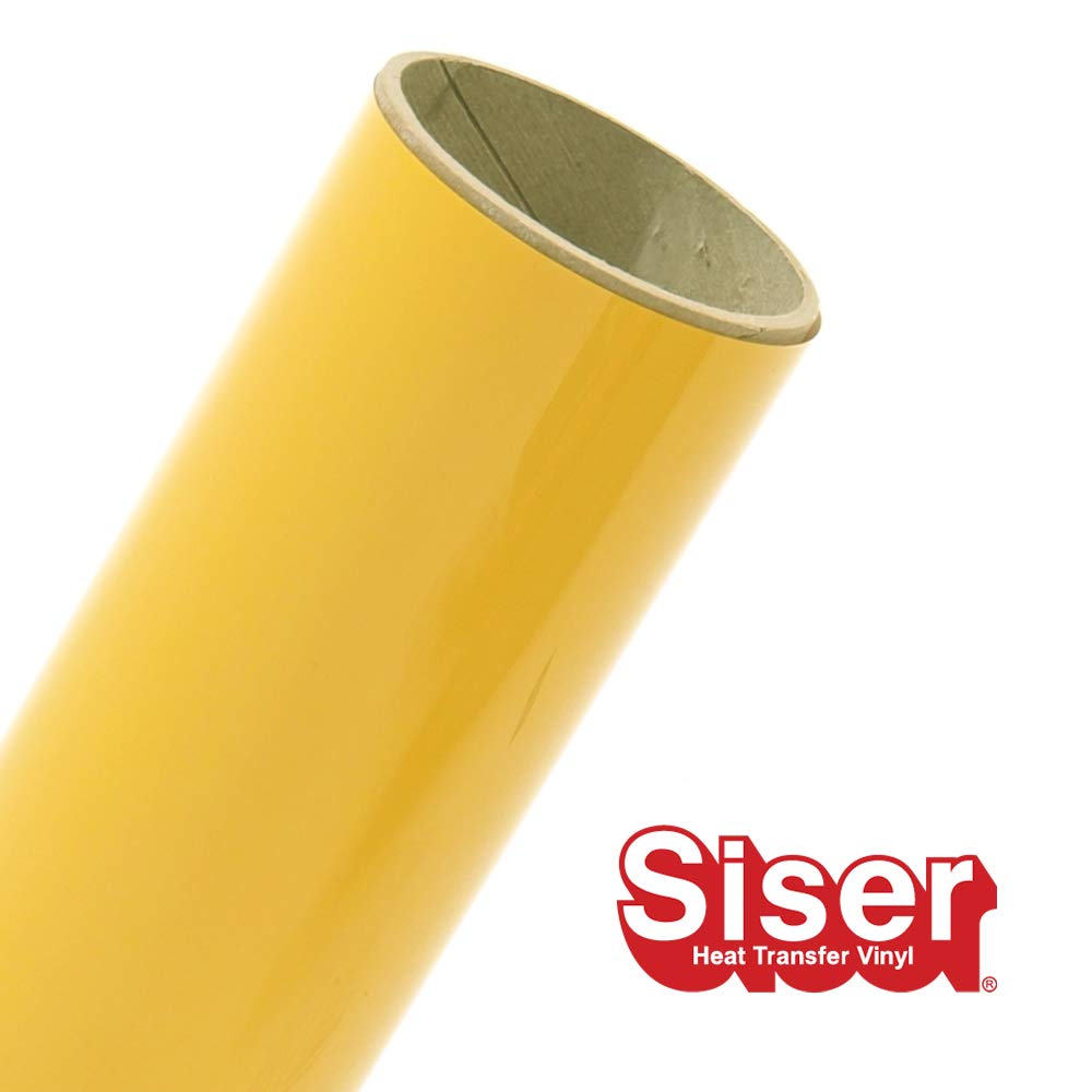 SiserEasyWeed Heat Transfer Vinyl 11.8" x 30ft Roll (Yellow) - Compatible with Siser, Cricut, Silhouette and Other Craft/Professional Cutters - CPSIA Certified