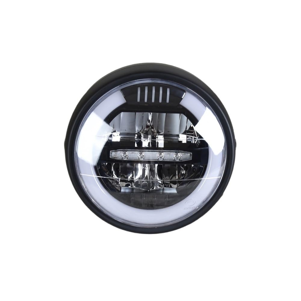 Dirt Bike przednie światła Pasuje do 883 Softail Dyna przemieszczanie się po ulicy Road King Cafe Racer motocykl LED pierścień reflektorów DRL Moto Light 6.8 Cal Dziennej Dla(Amber DRL)
