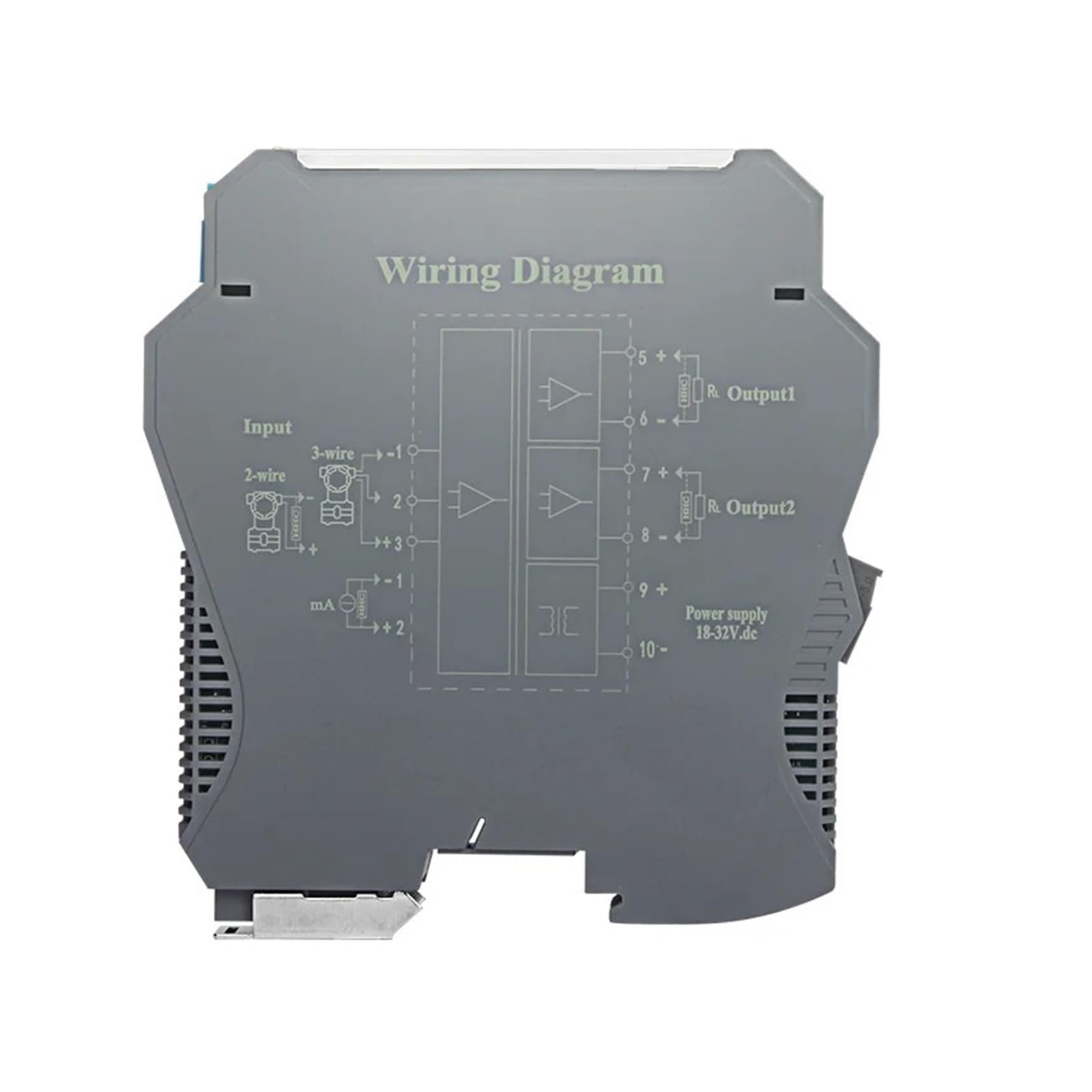 Convertisseur de signal analogique DC 24 V 35 mm 4-20 mA vers 0-10 V 0-5 V Isolateur de signal Tension Courant Conditionneur de signal (1 entrée 4 sorties, 4-20 mA)