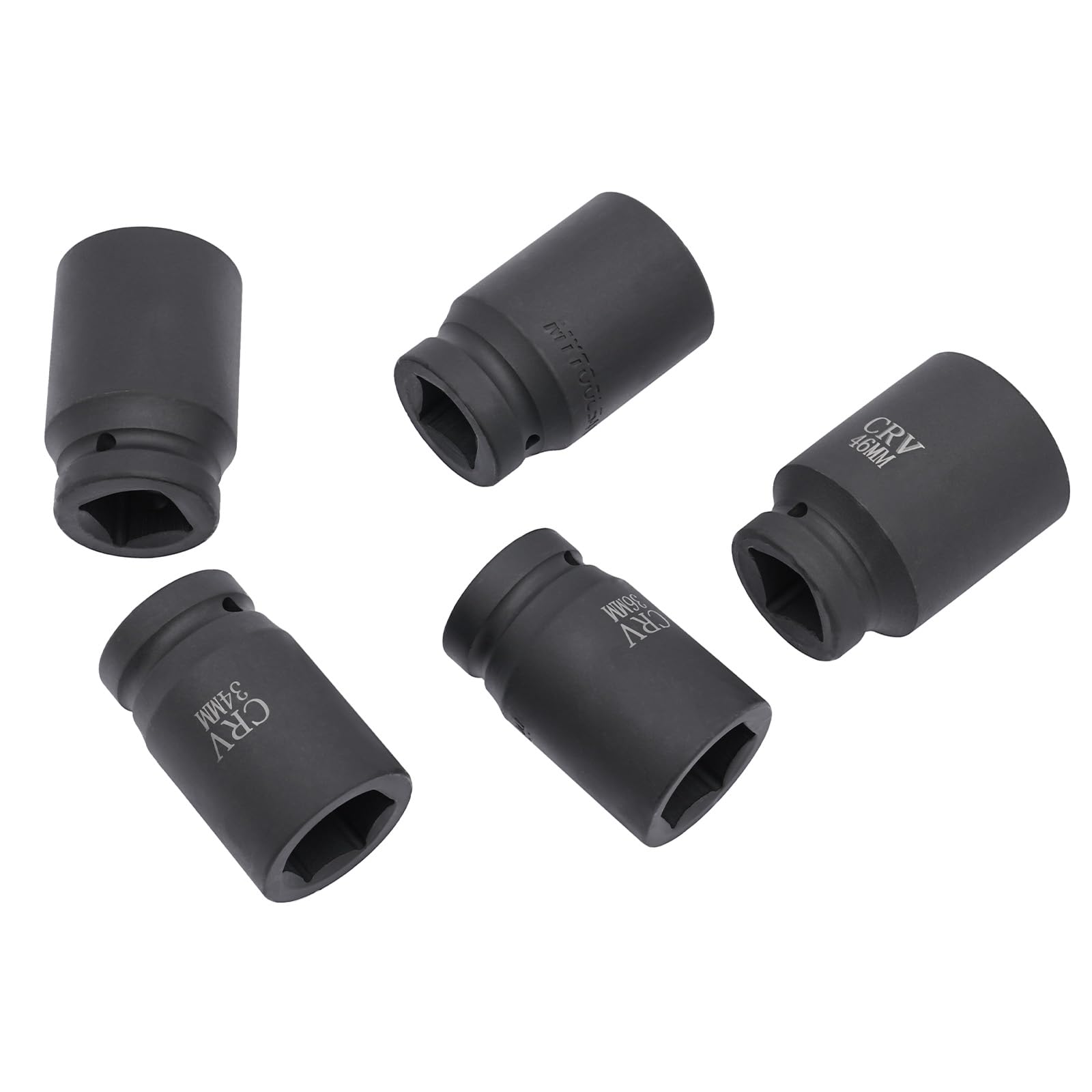 Juego de llaves de impacto de 1 pulgada, 10 piezas, 24 mm – 46 mm, juego de llaves de tubo, juego de llaves de vaso, juego de llaves de vaso con maletín, llaves de vaso, para automóviles