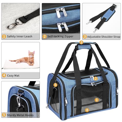 Image of Soft-Sided Cat /Dog /Pet Carrier, Collapsible Pets Travel Carriers