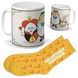 mundohuevo Set regalo personalizado para frikis | Taza Alicia en el país de las maravillas + Calcetin sorpresa | Regalo personajes, cine, series, televisión... divertido y original.