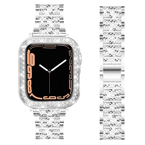DEALELE Bands and Case Compatible with Apple Watch Series 9/8 / 7 (41mm)