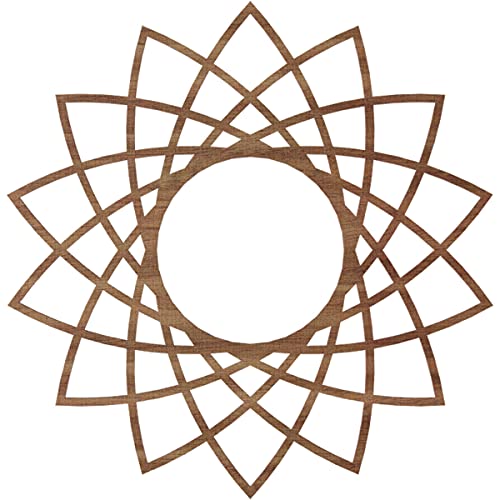 Image of Ekena Millwork 26 inchOD x 10 inchID x 3 /8 inchT Eleanor Wood Fretwork Pierced Ceiling Medallion, Walnut