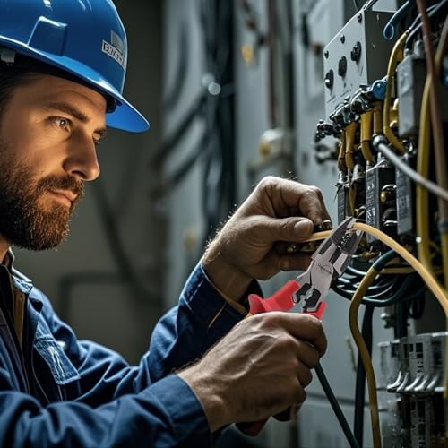 FOURROBBER Professional VDE Universalzange, 205 mm, isoliert, 1000 V, Griff aus rutschfestem Gummi