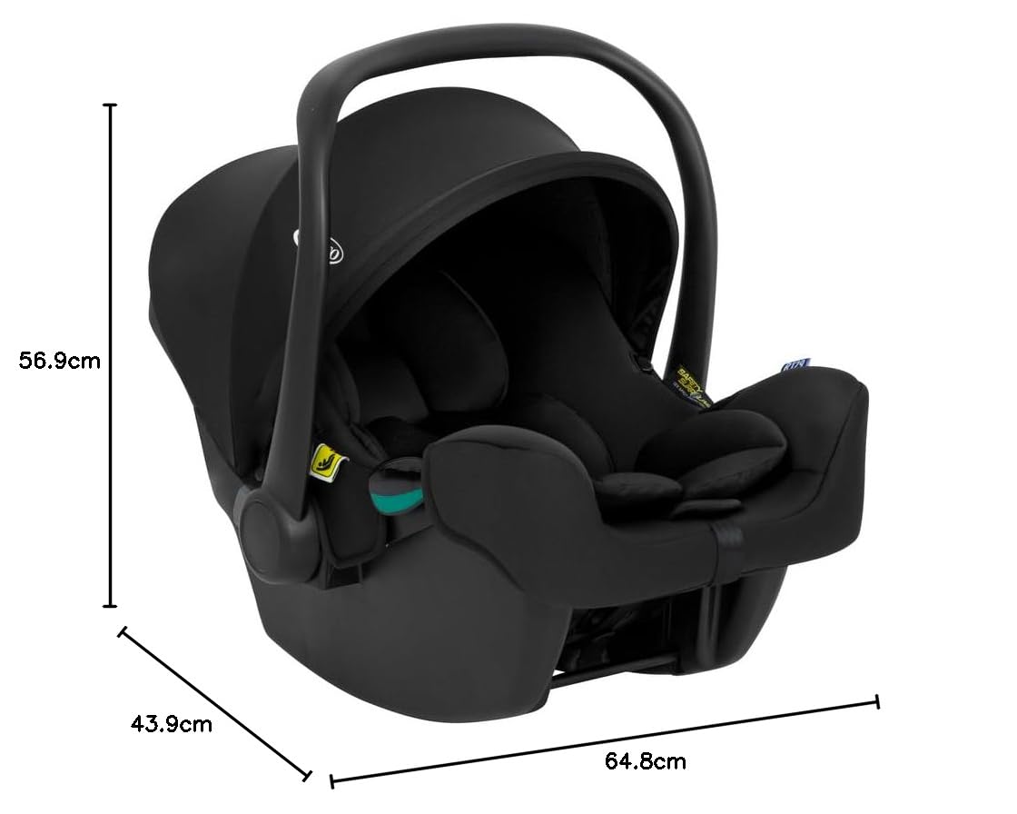 Graco SnugLite i-Size R129, siège auto léger pour bébé, 40 à 75 cm (de la naissance jusqu'à l'âge de 12 mois environ), léger, compatible avec la base pivotante SnugTurn i-Size R129, noir, Midnight