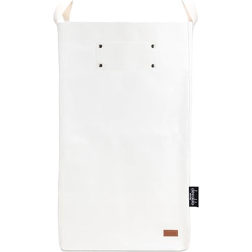 Deeablo New York - Sustainable Reusable Indoor Recycling Bin for Kitchen, Multipurpose Recycle Bin, Large Recycling Bins for Home, Washable Paper Bag for Recycling (White)