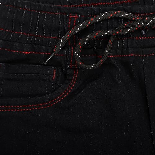 Image of Boys Regular fit,Light Blue,Drawstring Elastic Waistband,Stretchable Cotton Denim, Clean Look,Casual,Below Knee Length, 3 /4 Shorts