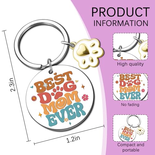 Image of Dog Dad Gifts For Men Dog Mom Gifts For Women Dog owners Keychain