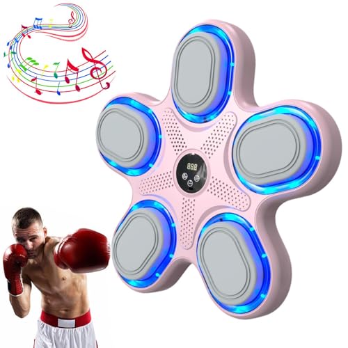 Machine de boxe musicale pink avec entraîneur de réaction rythmique électronique LED