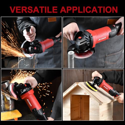 Image of AOBEN 900W Angle Grinder 4-1 /2 inch | 7.5Amp, 11000 RPM, 6-Speed Corded Electric Cut off Tool with Switch Lock | for DIY & Metal Cutting, Grinding & Polishing