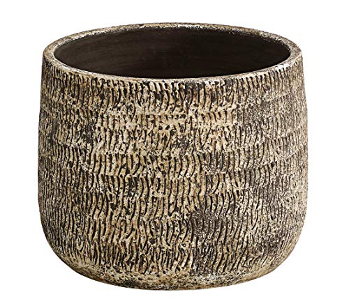 Preisvergleich Produktbild Dehner Übertopf Stef, Ø 24 cm, Höhe 19 cm, Keramik, braun