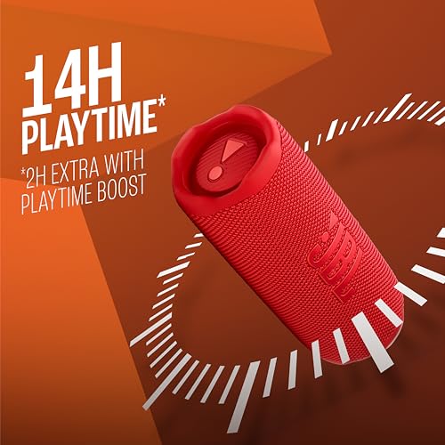 Image of JBL Flip 7 Wireless Portable Bluetooth Speaker, Bold Pro Sound with AI Sound Boost, 16Hrs of Playtime, IP68 Water & Dustproof, Multi-Speaker Connection by Auracast, Personalization App (Red)