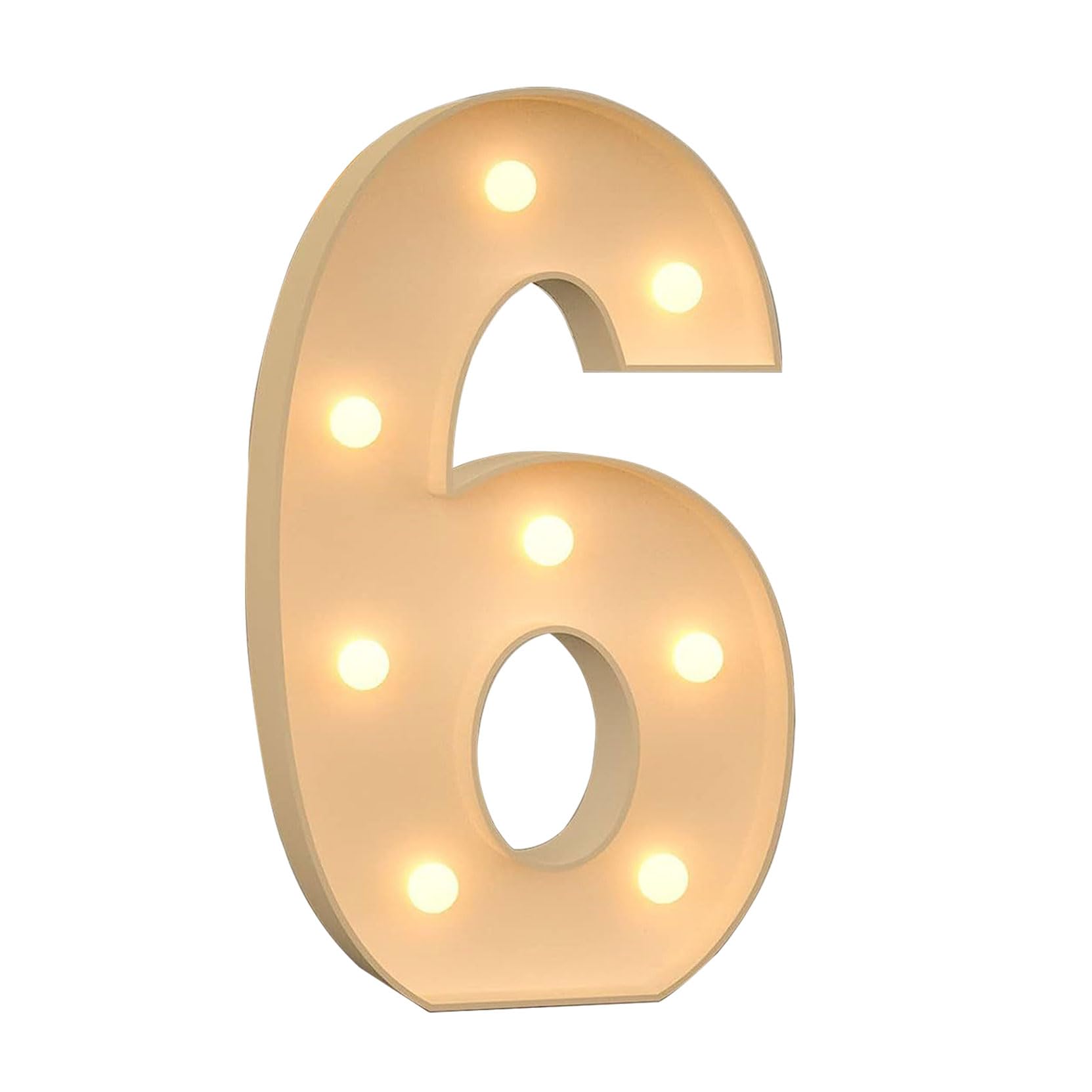 Grande cartello decorativo con numeri 6 che si illuminano a LED, 100 cm, con numeri a mosaico, per compleanni, matrimoni, feste, San Valentino
