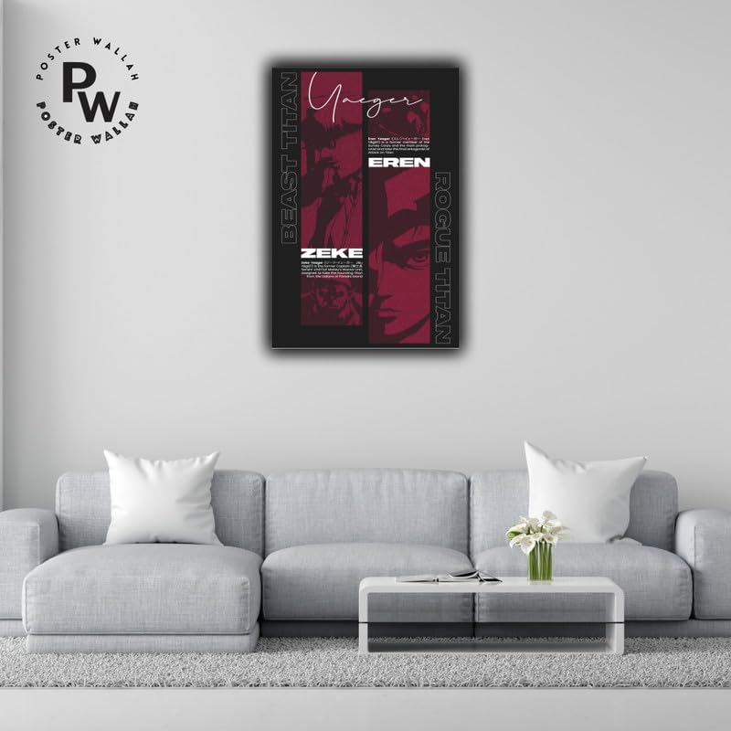 Image of POSTER WALLAH Attack On Titan Anime Poster for Home Office and Student Room Wall | Aesthetic Poster | Wall Decor ATCKONTTN03 (18X12 inch)
