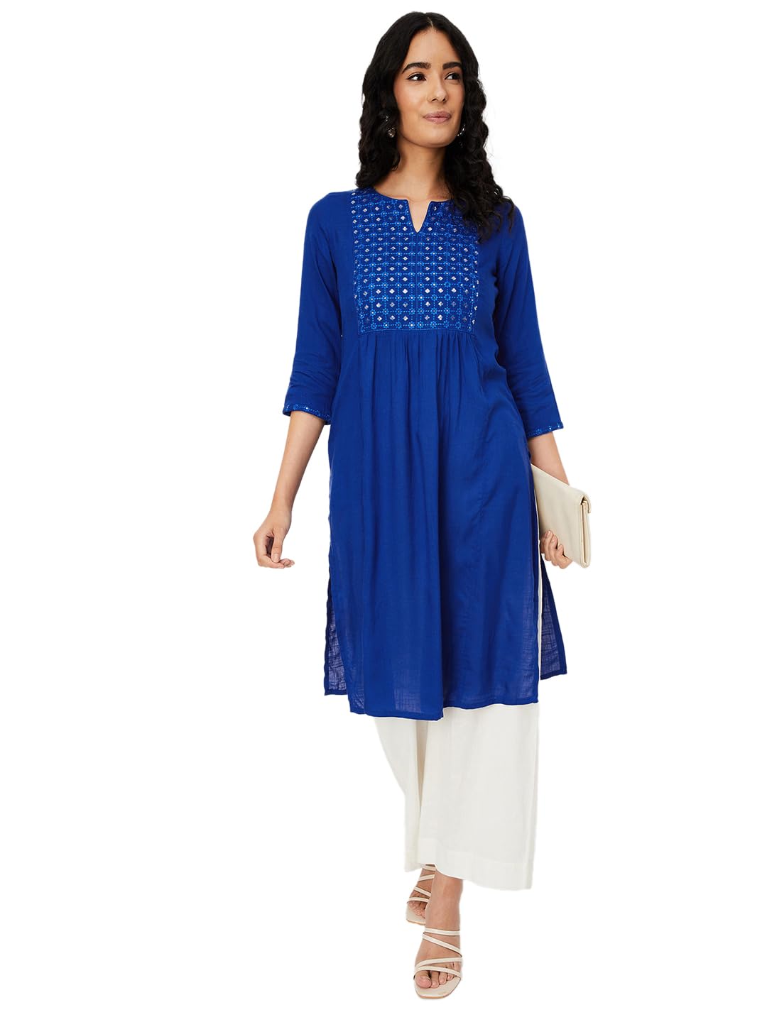 max Women's Rayon Blend Regular Fit Casual Kurta-picture-12