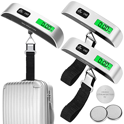 Digital Luggage Scale,3 Pack Luggage Weight Scale,110LB Handheld Digital Hanging Scales,Baggage Scale with Backlit LCD…