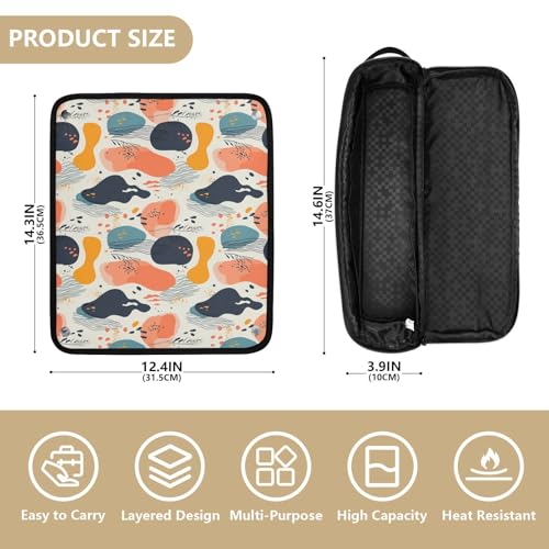 Bolsa organizadora para herramientas de cabello con diseño silueta abstracta marble, resistente al calor para planchas, rizadores y cepillos, portátil para viaje miniatura 4