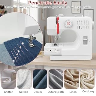 Beginners Sewing Machine for Beginners, Dual Speed Portable Electric Mini Sewing Machine with 14 Stitches, Complete Repair Kit for Clothing Fabrics, Handheld Sew Machine for DIY Travel & Home Use