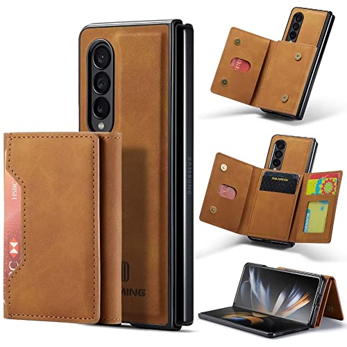 Étui de poche détachable en cuir marron pour organiser vos déplacements avec Galaxy Z Fold 4