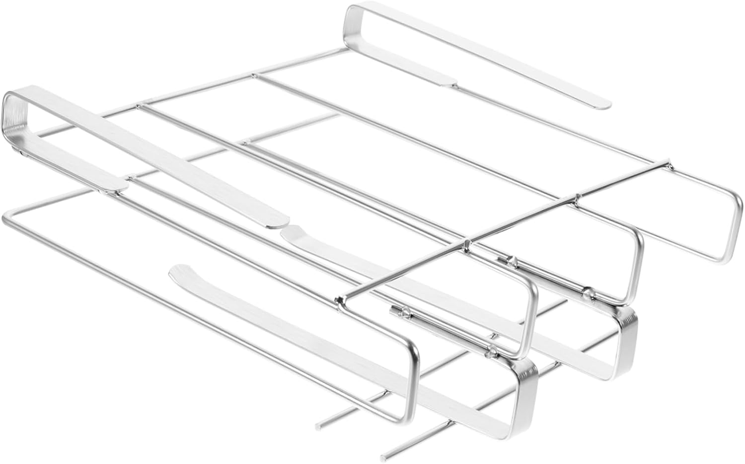 Stainless Steel Chopping Board Rack Adjustable Hooks Under Cabinet Kitchen Storage Organizer for Cutting Boards and Utensils Space-Saving Shelf for Home Chefs