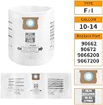 10 Sacs de filtration de remplacement Pcs pour 10-14 Aspirateurs à vide à vide Gallon Shop, compatibles avec l'aspirateur Shop-Vac 90662 VF2005 9066200 Type F Type I et génie 90672