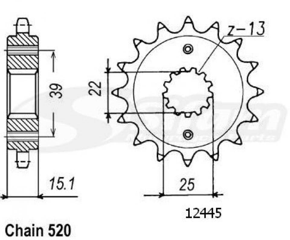 Pignone di uscita di scatola 13 Quad kymco 300 Maxxer 2006 – 2015 fe4130.e3010.13