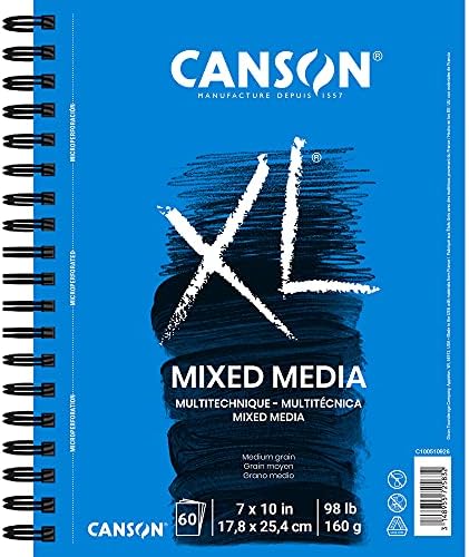 Canson 100510926 XL Mix Media Paper Pad, 98 Pound, 7 x 10 Inch, 60 Sheets