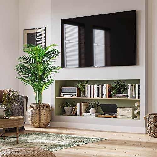 Viagdo Artificial Areca Palm Tree 4Ft Tall Fake Palm Tree Decor With 12 Trunks Faux Tropical Palm Silk Plant Potted Dypsis Lutescens Plants For Modern Home Office Floor Corner Decor Indoor, 2 Pack #TOP6