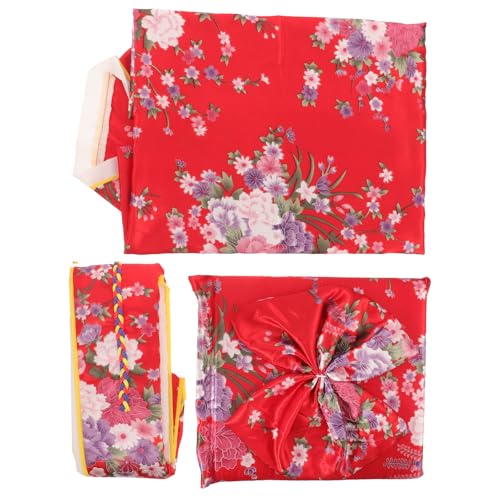 Kimono rouge traditionnel pour fille costume japonais en tissu confortable