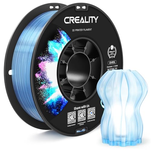 Image of CREALITY PETG Filament 1.75mm 3D Printer Filament, 1kg (2.2lb) Neatly Wound Spool, Dimensional Accuracy ±0.03mm, Fit for Ender, Bambu Lab, ELEGOO FDM Printers, Translucent Light Blue