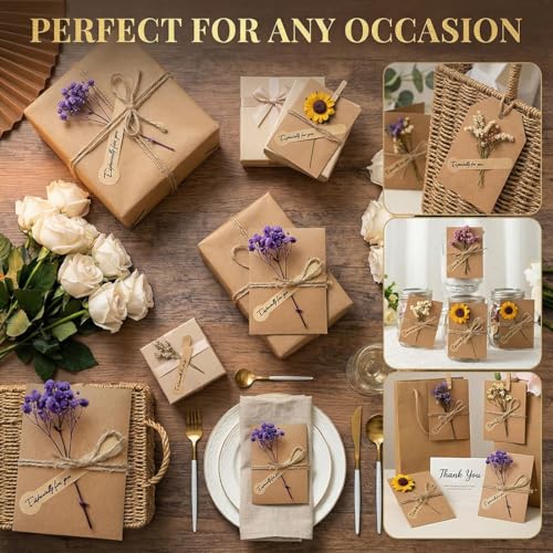 VAEIORP 10 Stück Grußkarte Set, Geburtstagskarten Set, Retro Kraftpapier-leere Umschläge, Blanko Retro Grußkarte mit Umschläge, Glückwunschkarte Papier (10 x 7cm) (Kraftpapier)