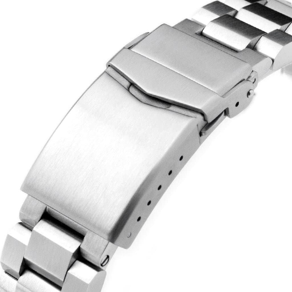 MiLTAT 22mm Hexad Watch Band compatible with Seiko King Samurai SRPE33 SRPE37 SRPF79 V-Clasp Brushed