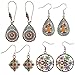 Produktbild Grapes Garden 4 Pairs Bohemian Vintage Baumeln Ohrring Wassertropfen Strass Blume Geometrische Ohrringe Schmuck Zubehör für Frauen Mädchen