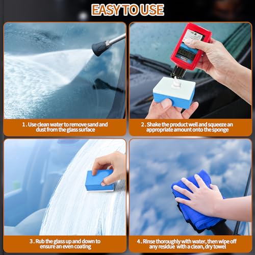 AWINNER Limpador de filme de óleo de vidro para carro, creme de remoção de filme de vidro, limpeza d