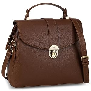 Vegan Leather Purses for Women, Faux Leather Handbags for women, Top Handle Handbags | Structured, Water Resistant, Top Handle, Magnetic Closure, Crossbody Strap