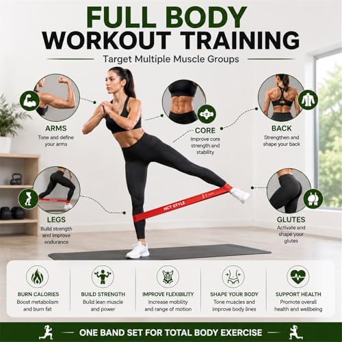 Image of Loop Resistance Bands for Working Out, Exercise Bands Set of 5