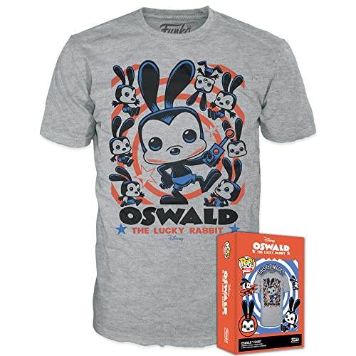 Funko Boxed Tee: Disney - Oswald - Large - (L) - T-Shirt - Vêtements - Idée de à Manches Courtes pour Les Adultes Les Hommes et Les Femmes - Produits Officiels Fans