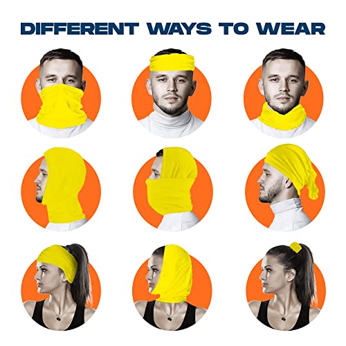 Armoray Face Mask Washable & Reusable Balaclava Neck Gaiter - Sun Protection Bandana Scarf Masks For Men & Women Hiking Fishing (Yellow) #TOP3