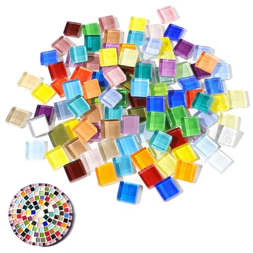 BLPRKOT 2 Piezas Azulejos cuadrados de mosaico de cerámica de 200 g, 1 x 1 cm, hechas a mano, piezas creativas de micro mosaico para amantes, proyectos de mosaico de bricolaje y decoración del hogar