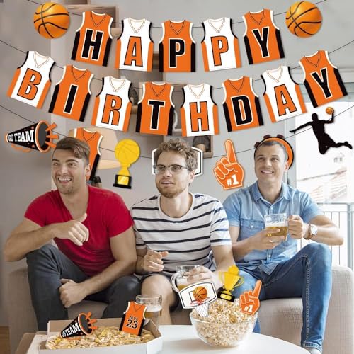 Image of Rozi Decoration Basketball Theme Happy Birthday Banner Decoration for Kids, Girl, Boy - Sport & Game Birthday Decor Pack of 1 Set Banner