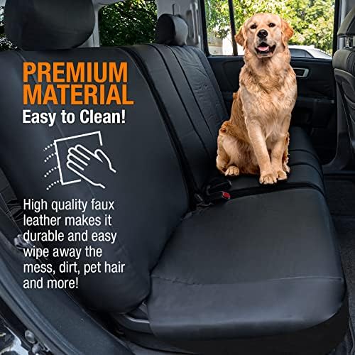 Leadpro SUV Rear Bench Seat Cover for 2nd or 3rd Row Split Folding Back Seats, Fits 60/40 or 40/60 Split Bench Seats or 50/50 Rear Third Row Backseat, Universal, Easy to Clean, Black Faux Leather 4 Leadpro SUV Rear Bench Seat Cover for 2nd or 3rd Row Split Folding Back Seats, Fits 60/40 or 40/60 Split Bench Seats or 50/50 Rear Third Row Backseat, Universal, Easy to Clean, Black Faux Leather