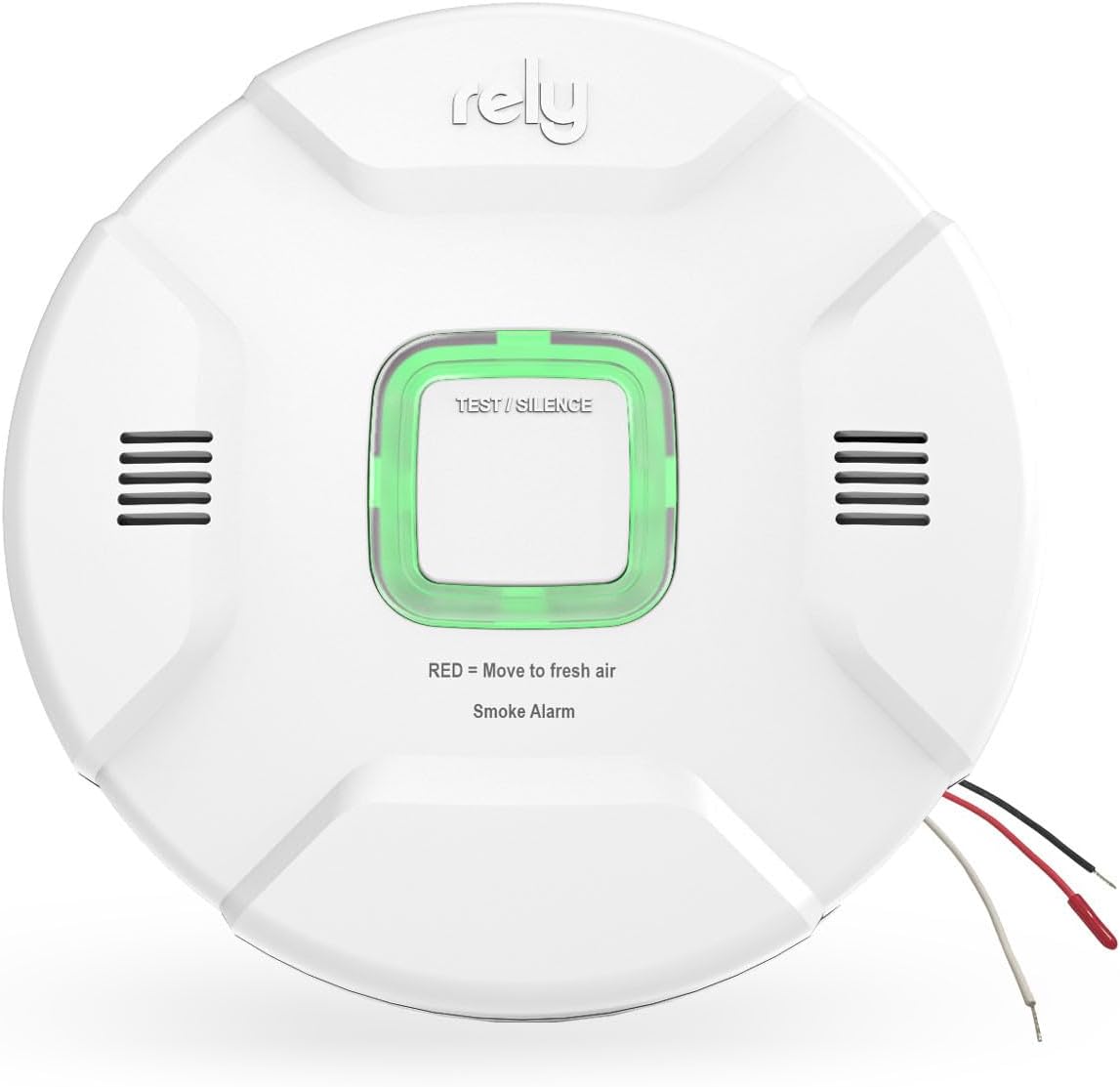 Rely Smoke Alarm – RealAlerts Voice & LED Warning System, AC Hardwired with 10-Year Sealed Backup Battery, Model 7600