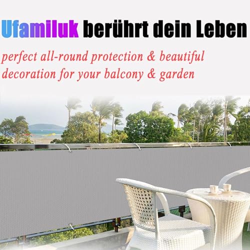 Balkon Sichtschutz 50x1200 Cm, Wetterfest & Blickdicht – Aus HDPE, UV-Schutz, Für Garten, Terrasse, Balkon