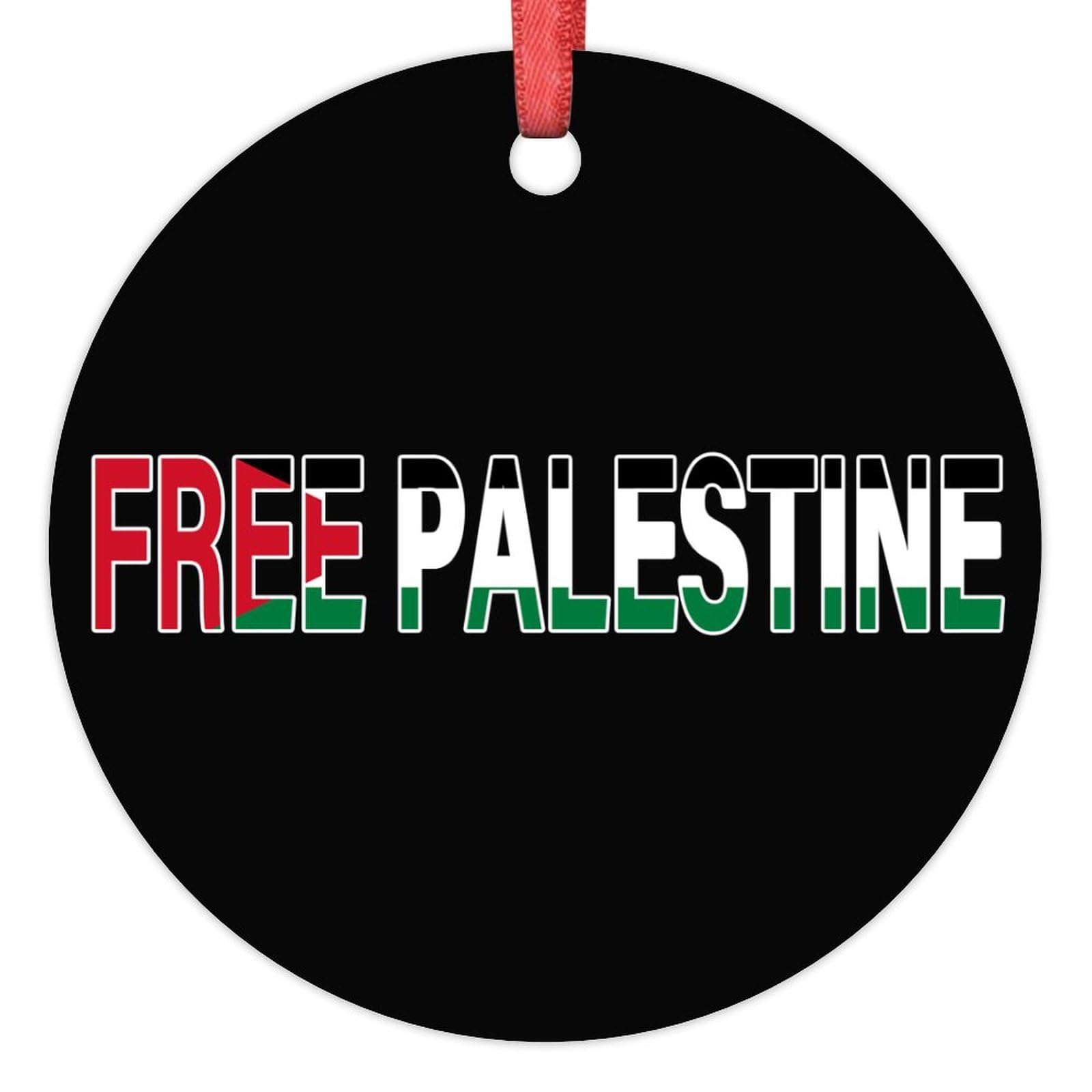 Lmmixee Palestine National Flag Christmas Ornament 2023 Free Palestine Country City Souvenir Ornaments For Christmas Trees Novelty Keepsake Gifts for Wedding Holiday Pendants 3 Inch